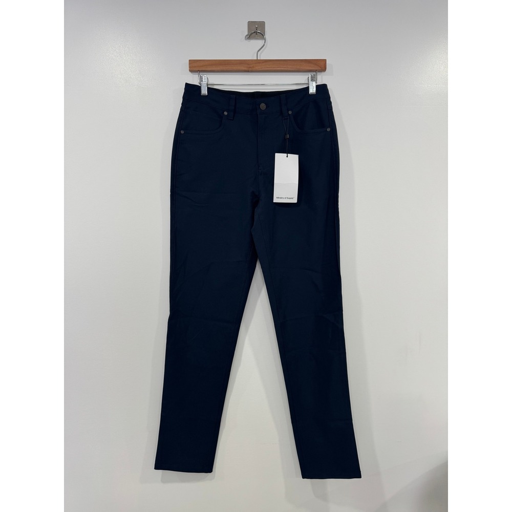 NWT Ministry of Supply Men Navy Kinetic Twill 5-Pocket Pant Size 30